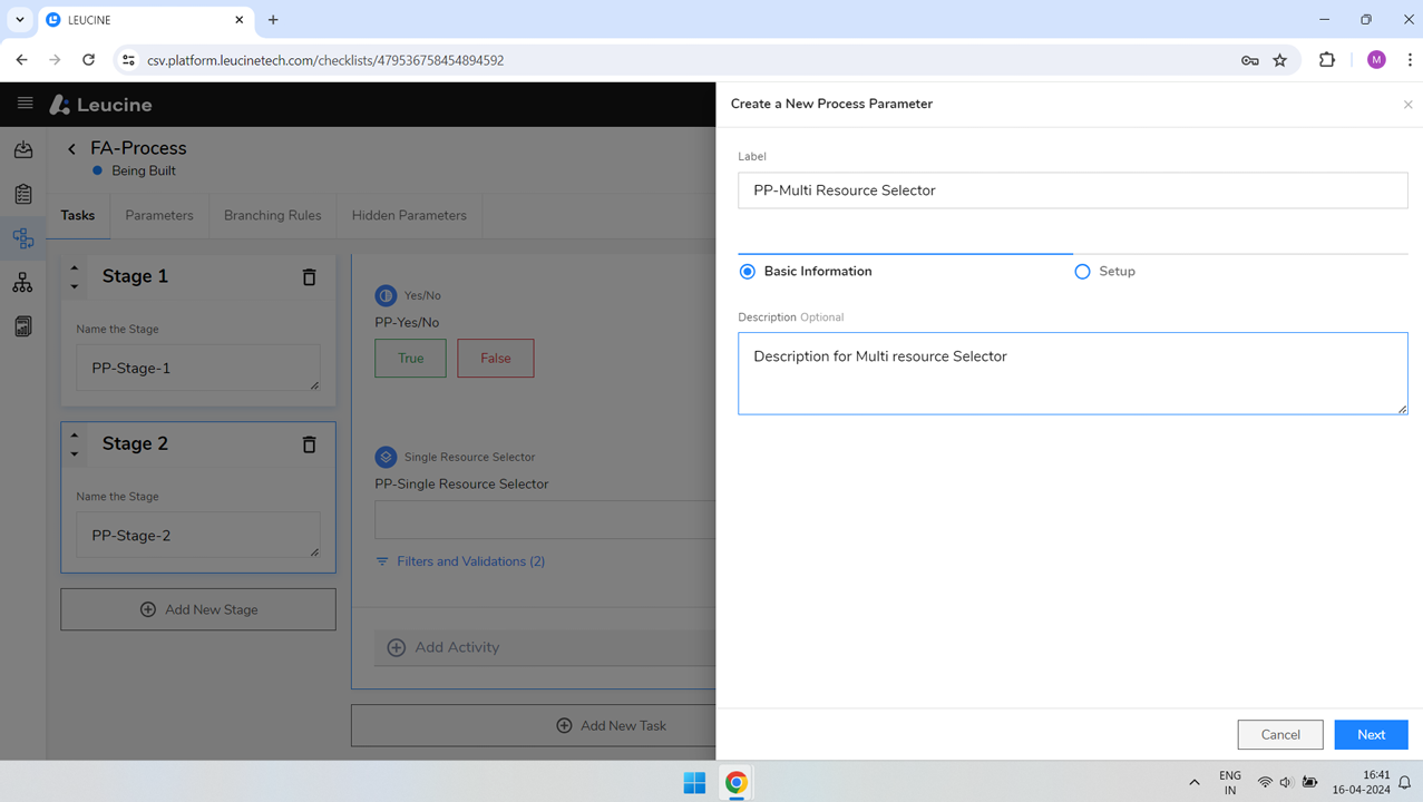 How to Create a Multi-Resource Selector Process Parameter