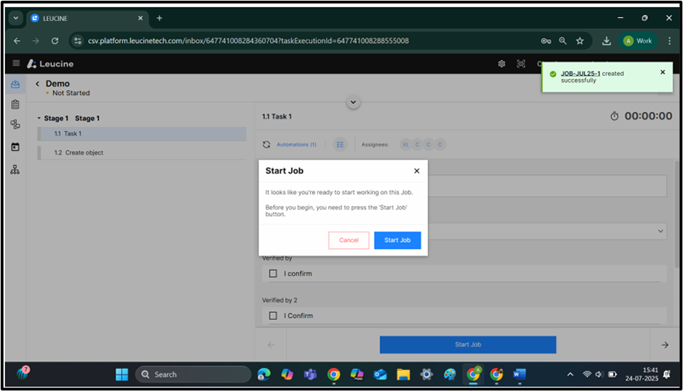 How to Do Same Session Verification in a Job?